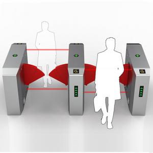 China RS485 Interface QR Code Turnstile , Waist Height Flap Barcode Scanner Turnstile supplier