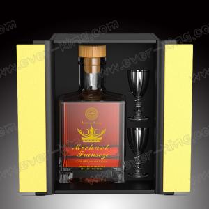 Luxury Matt Black Rigid Cardboard Whisky Paper Gift Box for Liquor Set Packaging