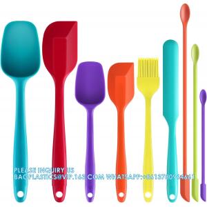 Silicone Rubber Spatula Set, For Cooking & Baking, Dishwasher Safe, 5pcs Spatula + 5pcs Measuring Spoon