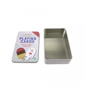 Custom Rectangular Tin Cans Packaging Containers For Hair Clip Game Card