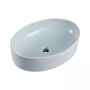 Blue Ceramic Glazed Counter Top Basin 540x380x140mm Oval Shape