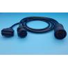 China Black Deutsch 9 Pin J1939 Female to J1962 OBD-II 16 Pin Female and J1939 Male Split Y Cable wholesale