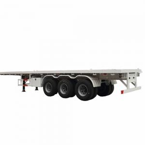 China Steel Material Tri - Axle Low Bed Semi Trailer / Flat Bed Semi Trailer supplier