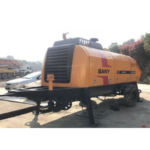 HBT60 200M Used Concrete Trailer Pump , Sany Boom Pump Renew Orange Color