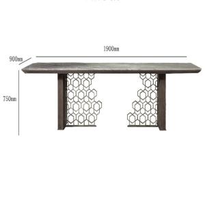 Italian Minimalist Custom Marble Dining Table Rectangular Stainless Steel