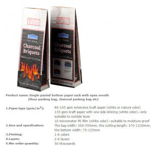 Custom Label Printing Charcoal packaging Paper Bags, charcoal bags, pp/kraft paper bags for charcoal bags
