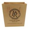 Logo Printed Personalized Kraft Paper fait sur commande réutilisé bon marché met en sac avec des poignées