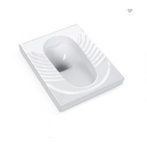 Floor Mounted Squat Hole Toilet ISO9001 Public Squat Toilet S Trap Cleaning glaze