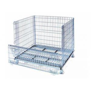 Collapsible wire mesh steel pallet basket container