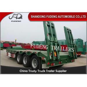 China 3 Axle 60 Ton Gooseneck Low Bed Semi Trailer With Ladder For Construction Machinery Transportation supplier
