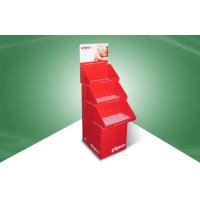 China Recyclable Three Tray Floor Cardboard Display Stands With White Layer B Flute on sale