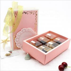 Pink Gold Stamping Disposable Paper Food Packaging For Cookie Gift