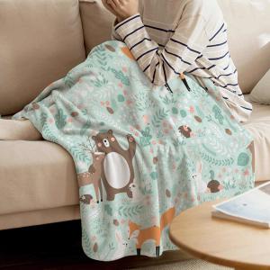 100*150cm Printed Flannel Blanket , Polyester Couch Throw Blankets
