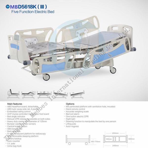 Five Function ICU Electric Homecare Flat Bed