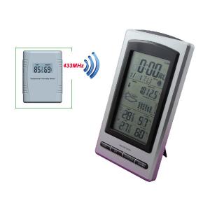 Digital Indoor Outdoor Thermometer Hygrometer Wireless Weather Station Clock Calendar Alarm Moon Phase Display MS1066D