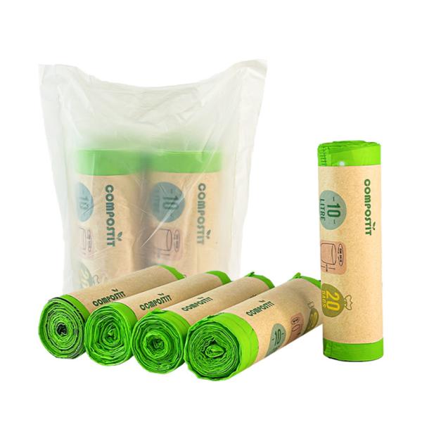 Non Toxic Harmless Compostable Garbage Bags Drawstring Refuse Bags
