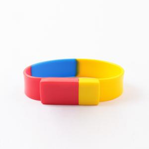 Three Colors Wristband Usb Drive 2.0 3.0 Logo Printed Usb Flash Drives 256GB ROSH