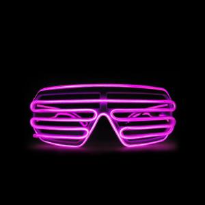 Multi-Color EL Wire Shutter Glasses Light Up Glow Sunglasses For Concerts, Party, Night Clubs