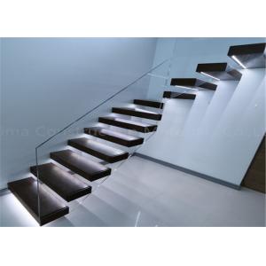 Contemporary Metal Floating Stairs , Wooden Staircase Designs For Homes