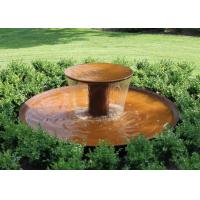 China Rusty Corten Steel Water Feature Metal Bowl Water Feature For Interior Decoration on sale