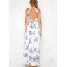 Bohemian Halter Backless Sleeveless Floral Printed Slit Maxi Long Dress for