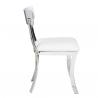 China Factory price silver stackable dining chair stainless steel frame square back armless chair wholesale
