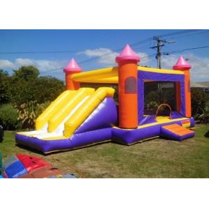 China Children Double Lane Inflatable Combo Castle Bounce House with Slide supplier