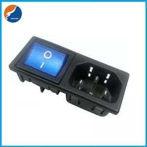 China R14-B-1FB2 10A 250VAC 3 Pin C14 Inlet Connector Plug Power Socket With Rocker Switch Fuse Holder supplier