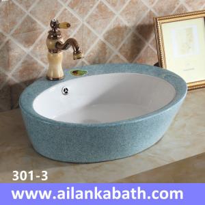 China 2016 new model fashion blue white color basin sanitary ware  colorful art basin for bathroom supplier
