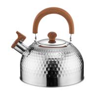 China 4L Stainless Steel Water Kettle Whistling Stovetop Tea Kettle With Wood Grain on sale