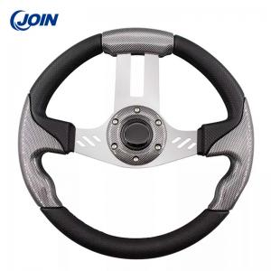 China Universal 13 Inch Racing Steering Wheel Wood Grain Golf Cart PVC supplier