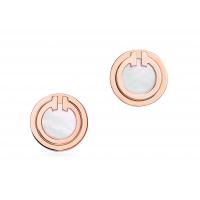 China 2.37g Rose Gold Mother Of Pearl Earrings , Mother Of Pearl Stud 9.65mm Size on sale