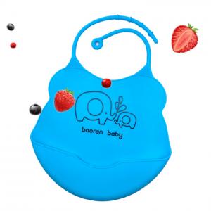 China Adjustable Snaps Portable Easy Clean Crumb Catcher Silicone Feeding Drool bib with Large Pocket for NewBorns Infant Baby Toddler supplier