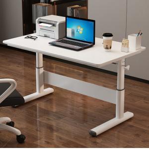 China PANEL Wood Style Hand Crank Height Adjustable Computer Gaming Desk for Living Room supplier