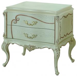 China Simple French Style Wooden Bedside Table, Classic White European Design Wooden Night Table supplier