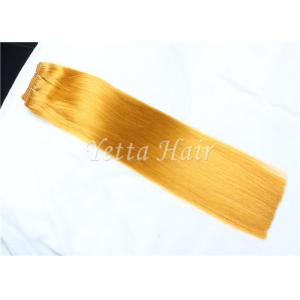 China Yellow Virgin Human Hair Extensions , Elegant Virgin Russian Hair Wefts supplier