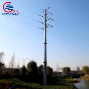 Overhead Line Utility HDG Steel Poles For Multisided Polygonal Metal Distribution 220kV