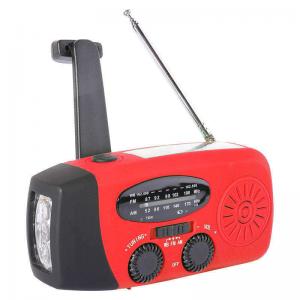 Hand Crank Waterproof Emergency Radio , Outdoor AM FM Internet Radio With LED Flashlight