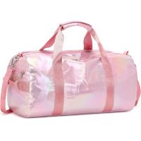 China Water Resistant Polyester Metalic Pink Color Overnight Weekender Gym Dance Bag with Wet pocket on sale