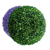 China Green Purple Silk Artificial Grass Topiary Balls Indoor And Outdoor Decoration on sale