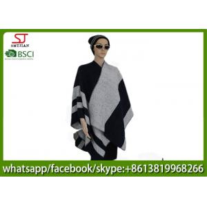 China 560g 130*130cm 100%Acrylic woven jacquard word poncho hot sale new style  keep warm fashion scarf supplier