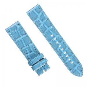 16mm Leather Watch Strap Bands , Light Blue Crocodile Watch Band