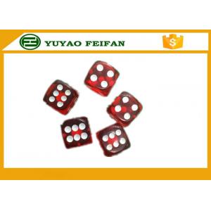 China Standard Casino 12mm Transparent Red Custom Dice Sets With White Dot supplier