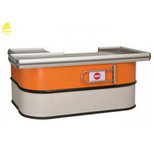 China Cold Rolled Steel Supermarket Checkout Counter With Entrance Bar 2000x600x850mm Size supplier