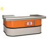 Cold Rolled Steel Supermarket Checkout Counter With Entrance Bar 2000x600x850mm