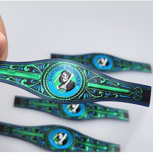 China Premium Custom OEM Waterproof Vinyl Printed Cigar Ring with Spot UV and Embossed Printing High Quality Personal Branding Waterproof Cigar Label Sticker wholesale