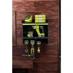 Garage Wall Mount Floating Shelf Set for Workshop Shed Pegboard Tool Cabinet Drill Storage Rack