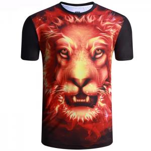 China Round neck sublimation printing tiger polyester short sleeve T-shirt supplier