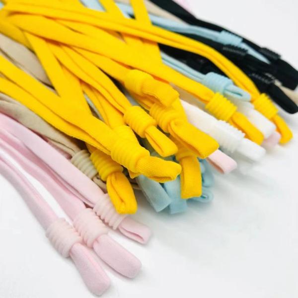 5mm adjustable elastic band cord for medical mask Elastic earloop Adjustable Buckle Band Soft Flat face mask