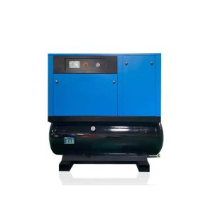 China Compresor de tornillo rotativo lubricado con aceite eléctrico montado en tanque para cortadora láser de fibra supplier